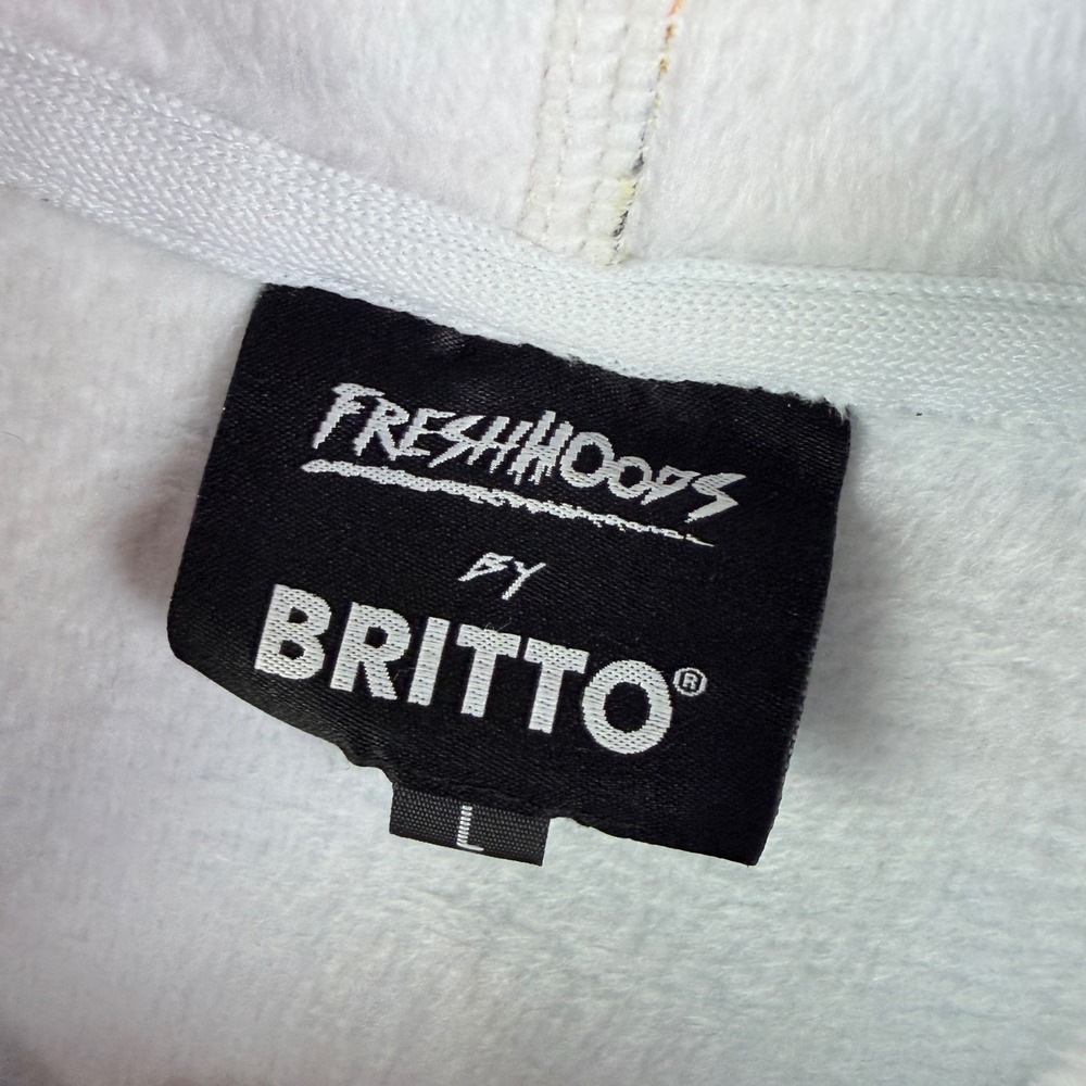 Freshhoods by Britto Mens Pop Art Dog Hoodie Blue All Over Print Size Large L - Picture 7 of 9